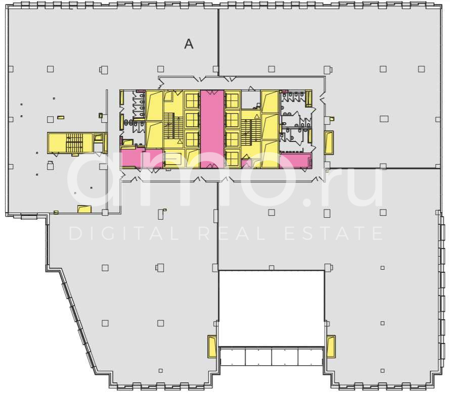 Планировка офиса 850-3395.96 м², 2 этаж, БЦ «AFI 2B»