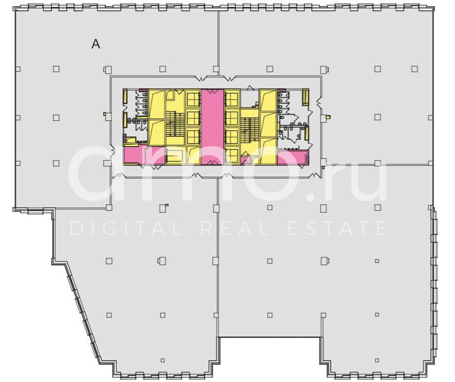 Планировка офиса 850-3670.61 м², 4 этаж, БЦ «AFI 2B»
