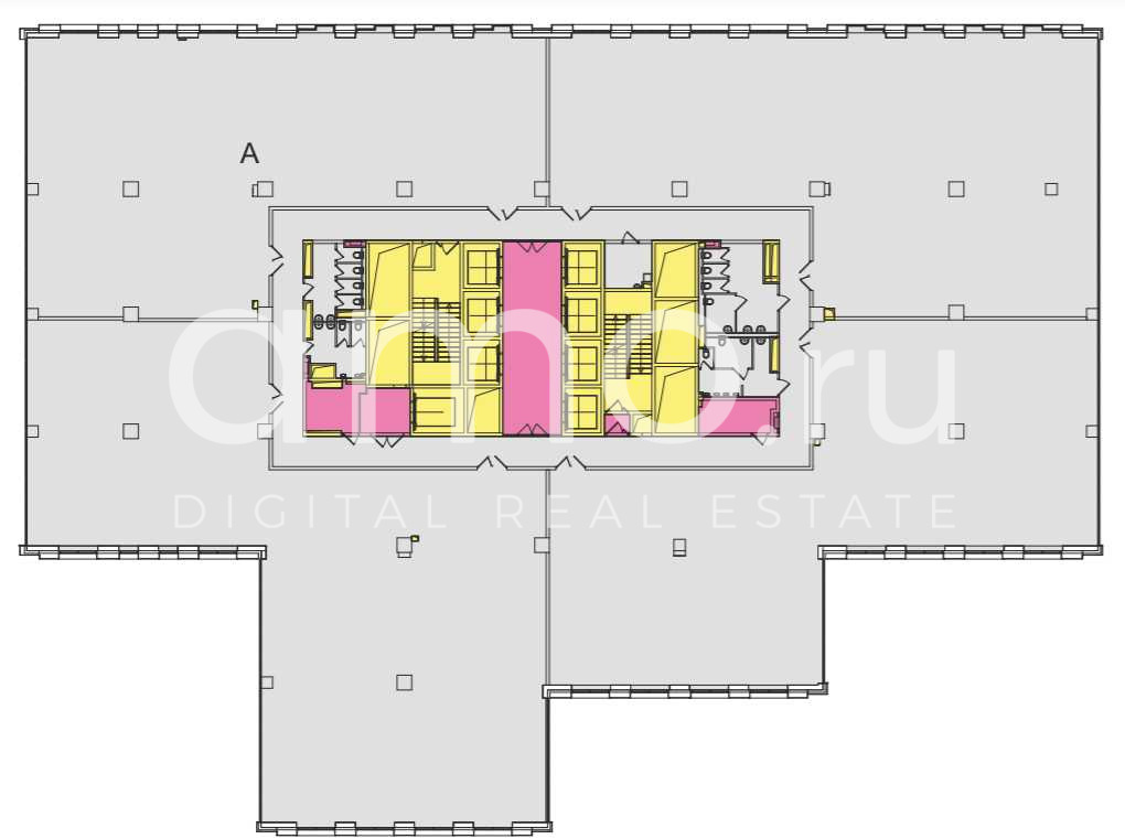 Планировка офиса 2648.78 м², 7 этаж, БЦ «AFI 2B»