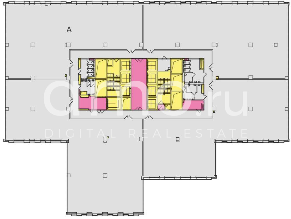 Планировка офиса 2649.9 м², 8 этаж, БЦ «AFI 2B»